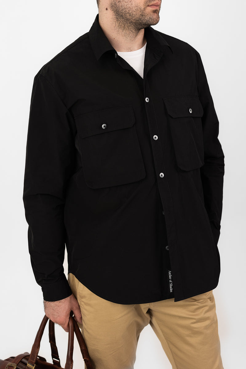 Waterproof travel shirt-jacket – BLACK