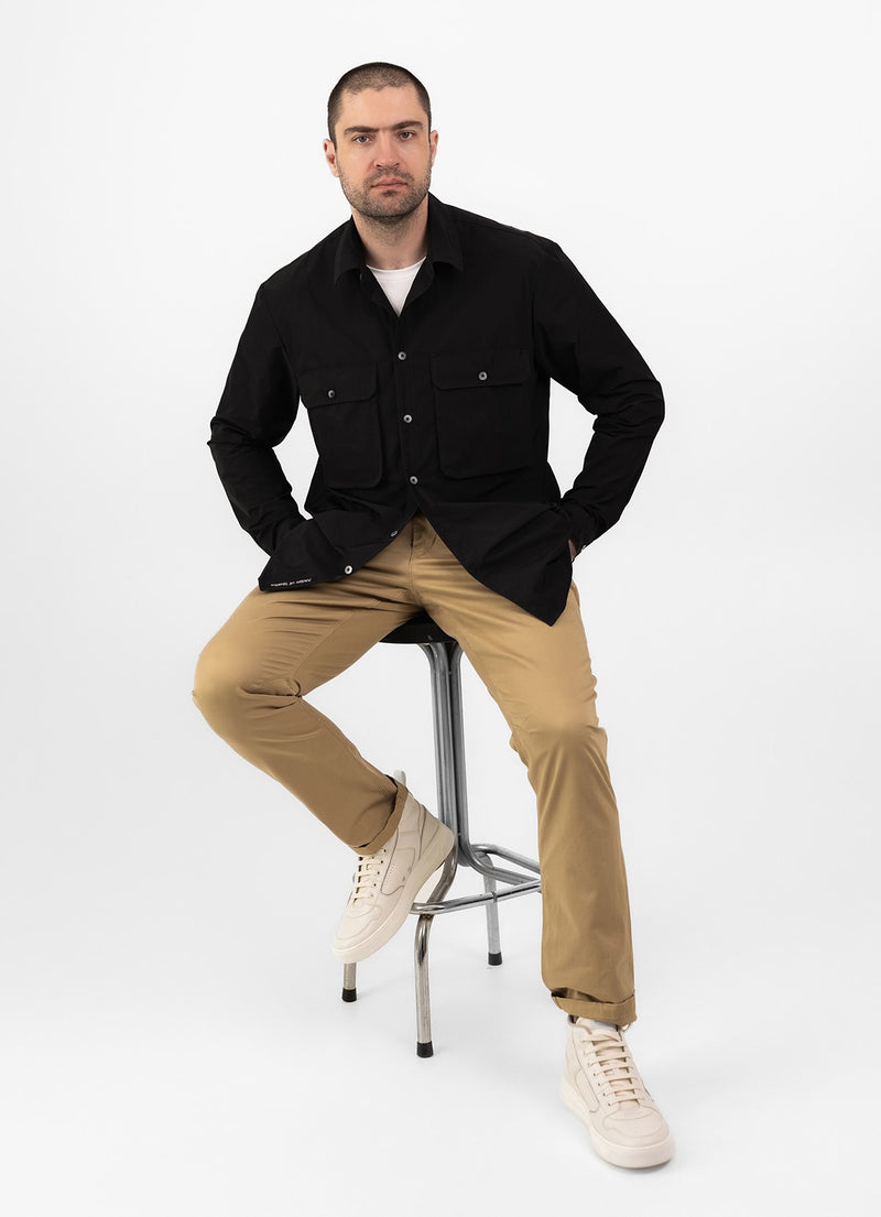 Waterproof travel shirt-jacket – BLACK