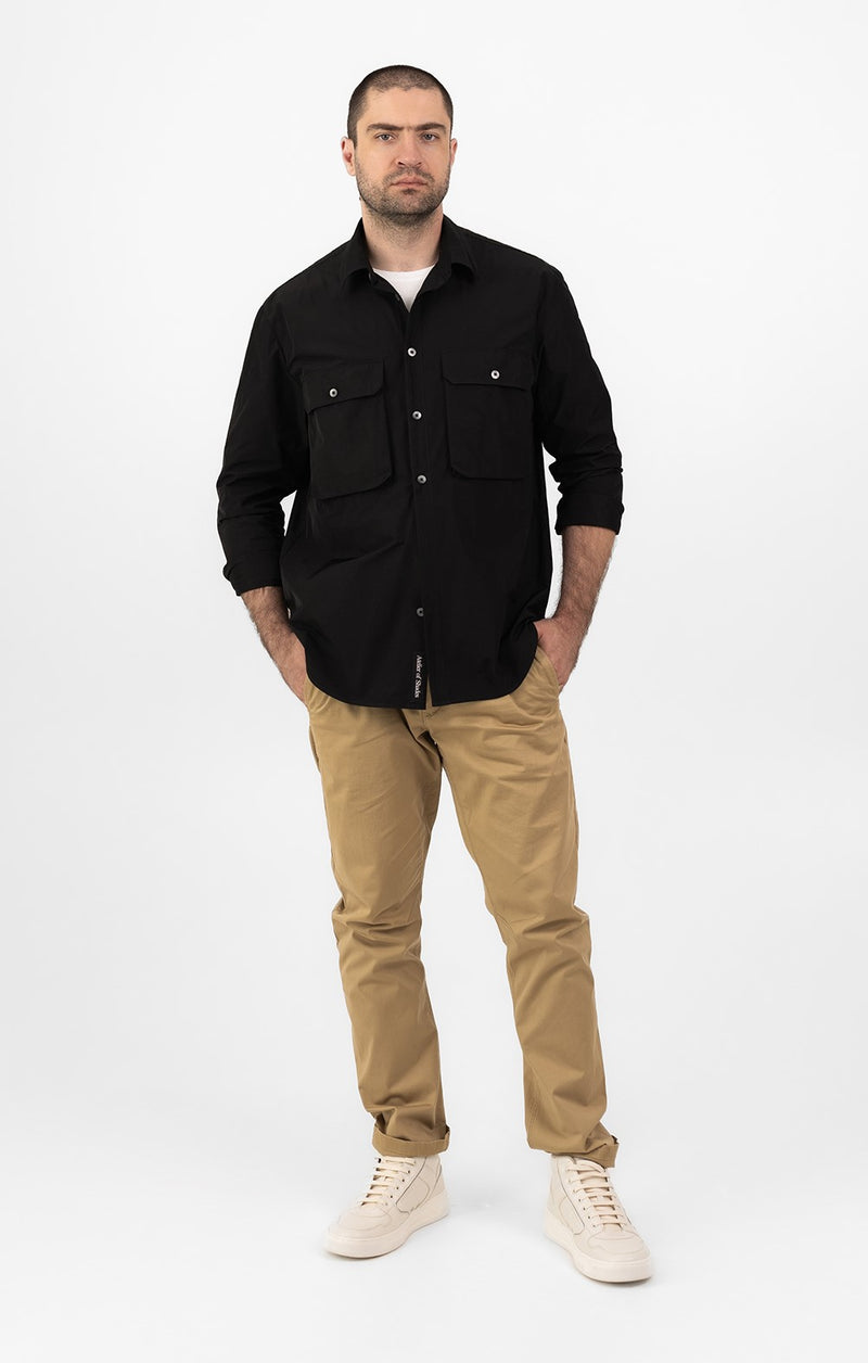 Waterproof travel shirt-jacket – BLACK