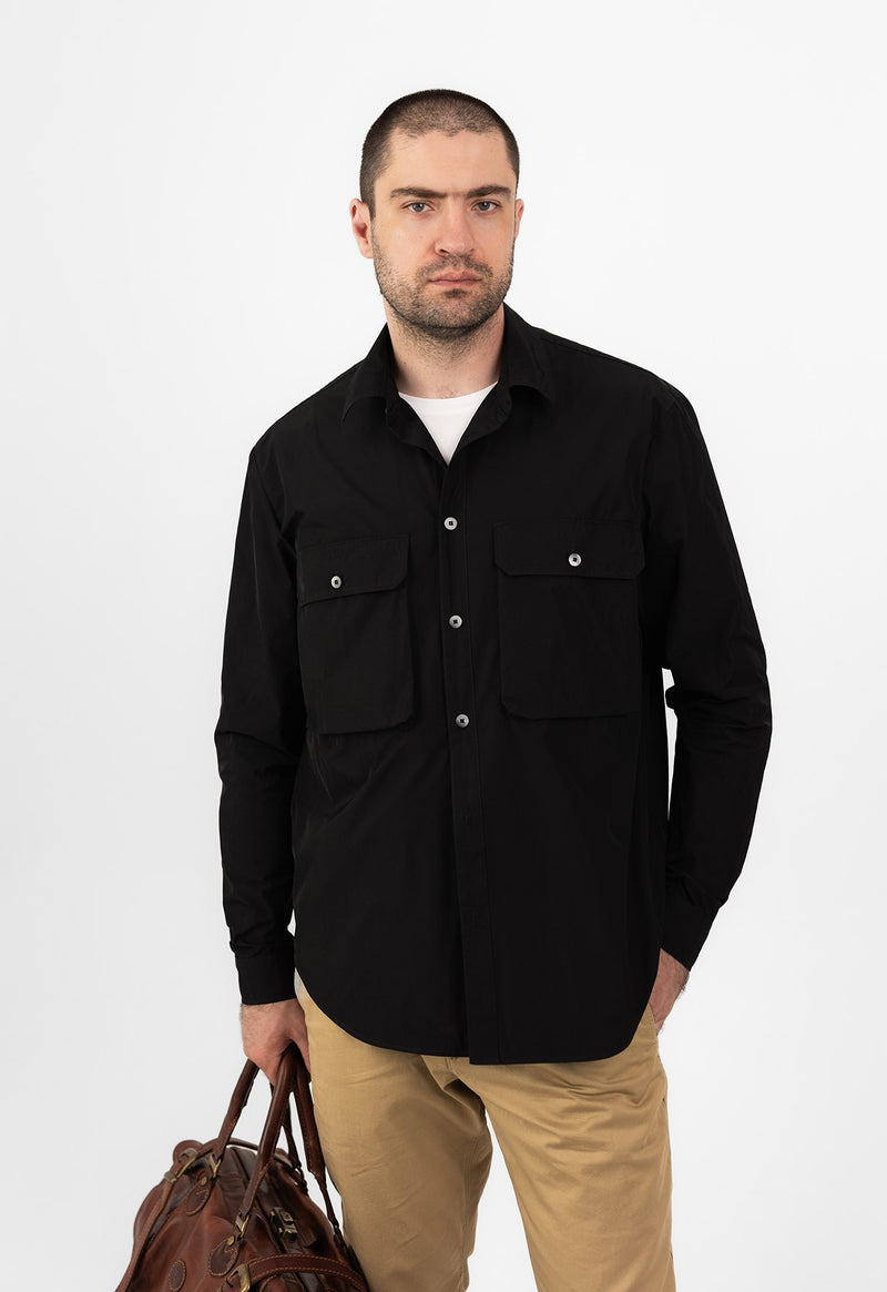 Waterproof travel shirt-jacket – BLACK